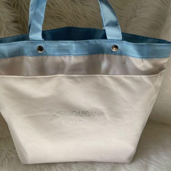 Dolce &Gabbana light Blue large tote bag white and blue with silver prints - Picture 15 of 15